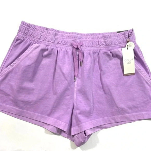 New Calia Weekend Shorts Size XL Lilac Fields High Rise Relaxed - Picture 2 of 7
